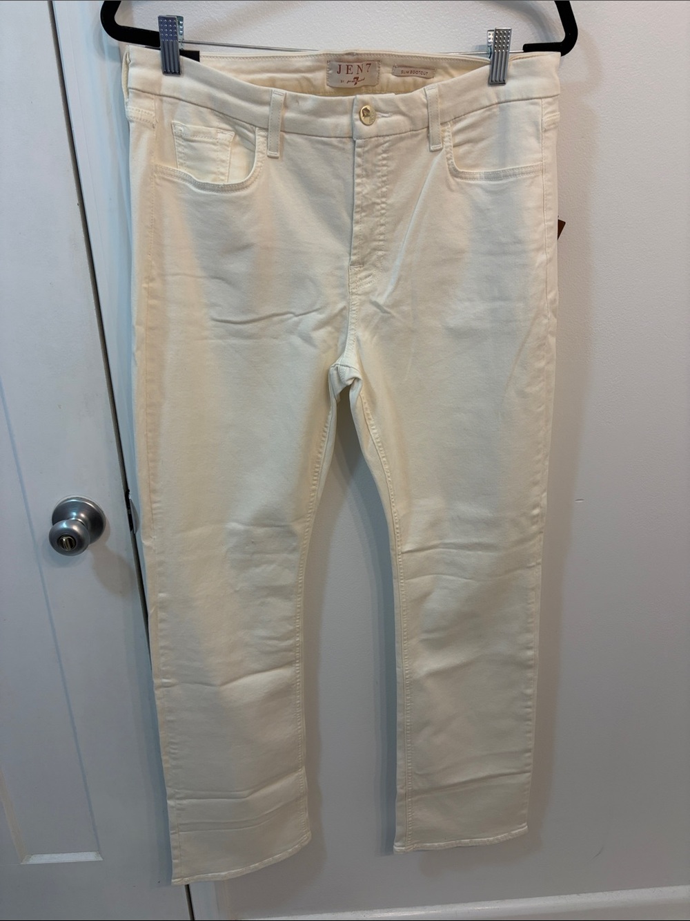 7 For All Mankind Jen7 Cream/Tan Bootcut Jeans